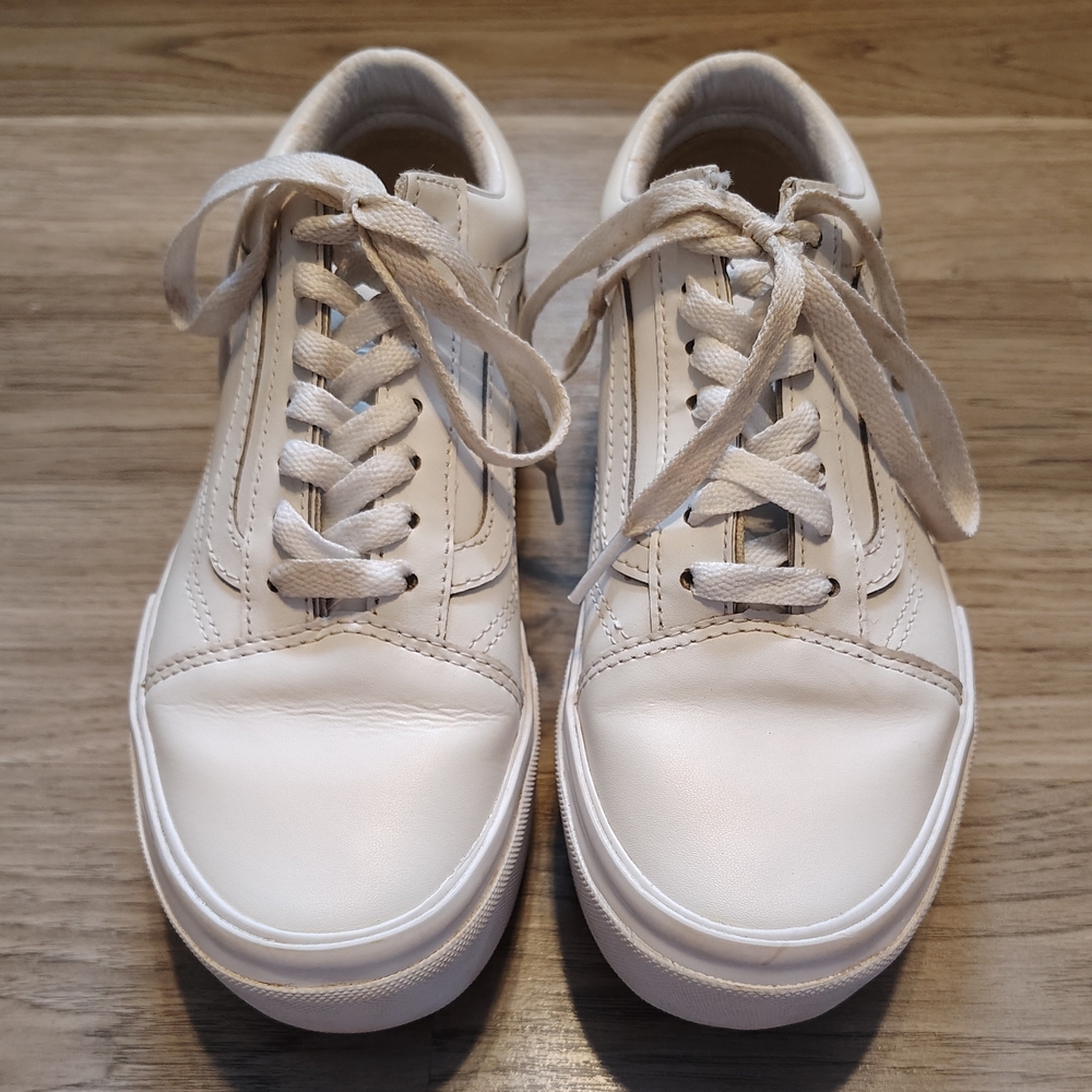 Vans Era Stacked White Leather Low Top Platform Sneakers Women's Size 6.5